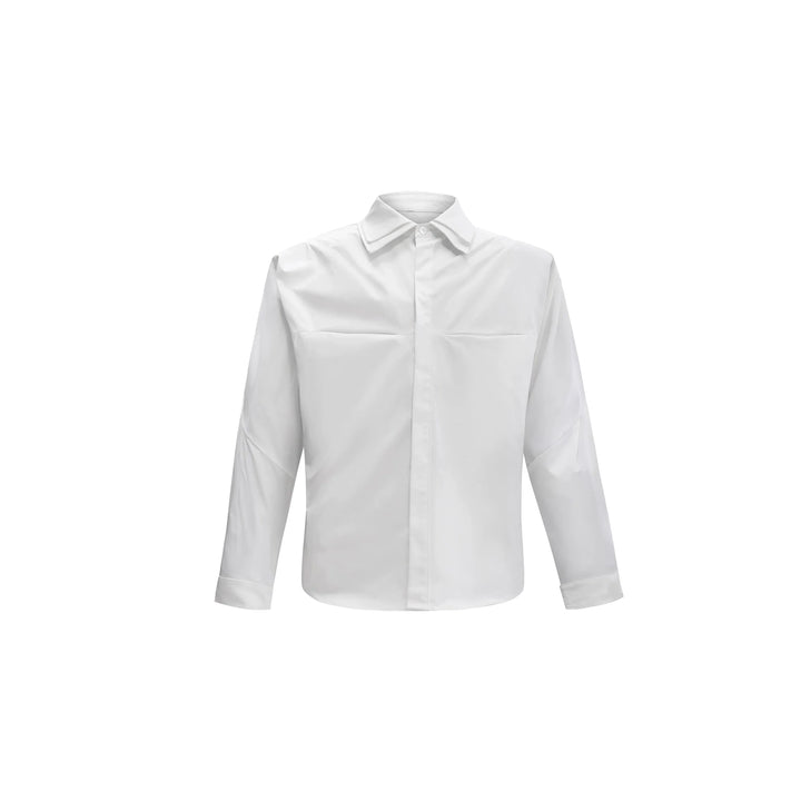 Double-Layer Collar Deconstructed Pleated Design Oversized Shirt - ArgueCulture