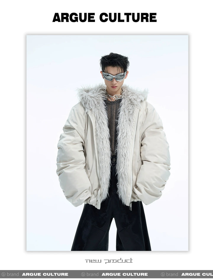 Men¡¯s Faux Fur Hooded Waterproof Puffer Jacket - ArgueCulture