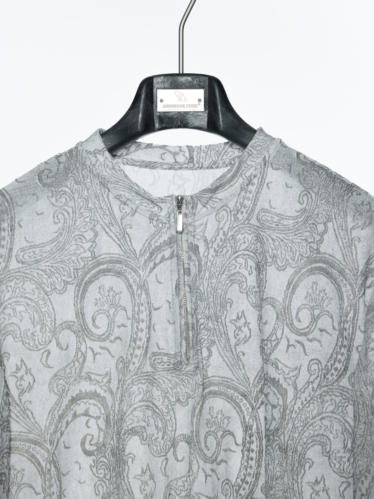 Paisley Floral Sheer Mesh Half-Zip Top - product image 4