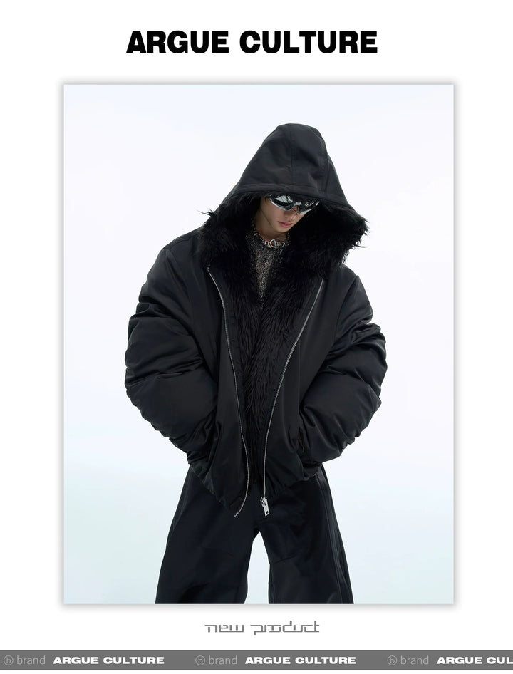 Men¡¯s Faux Fur Hooded Waterproof Puffer Jacket - ArgueCulture