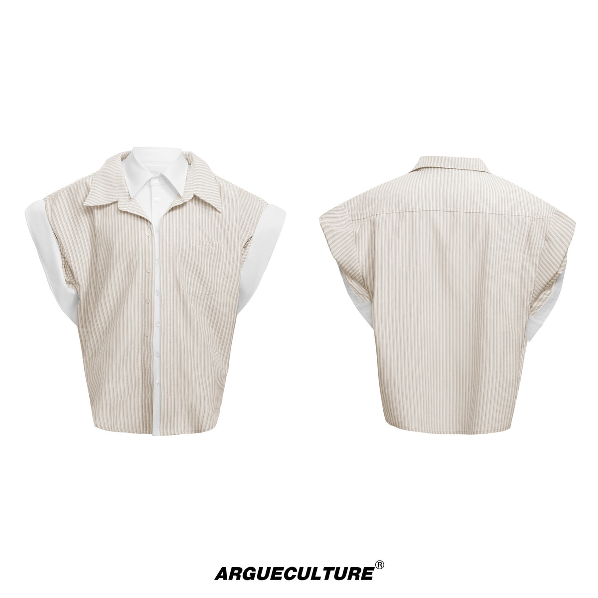 Layered Striped Short-Sleeve Shirt - product image 5