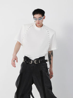 Metal-Bead Shoulder T-Shirt - product image 3