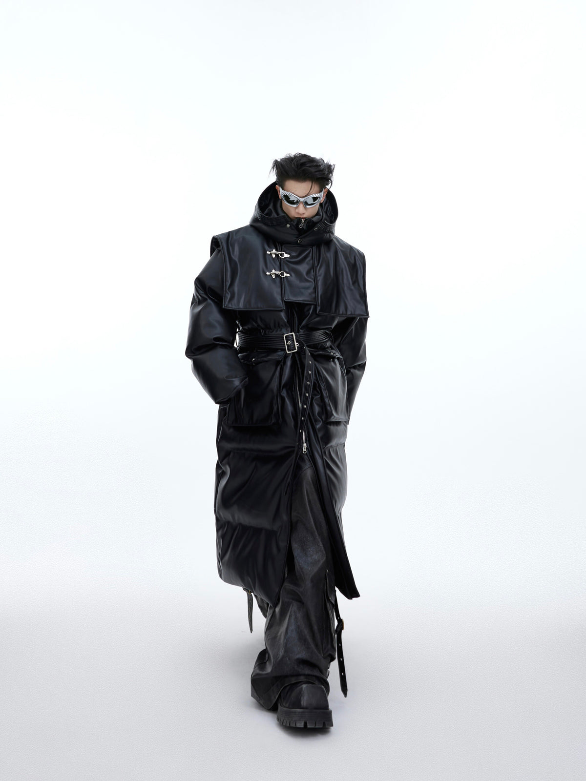 Deconstructed Long Hooded Padded Coat - product image 4