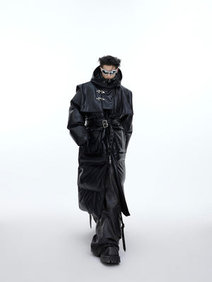 Deconstructed Long Hooded Padded Coat - product image 4