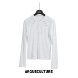 Studded Fitted Henley Long-Sleeve Top - product image 5