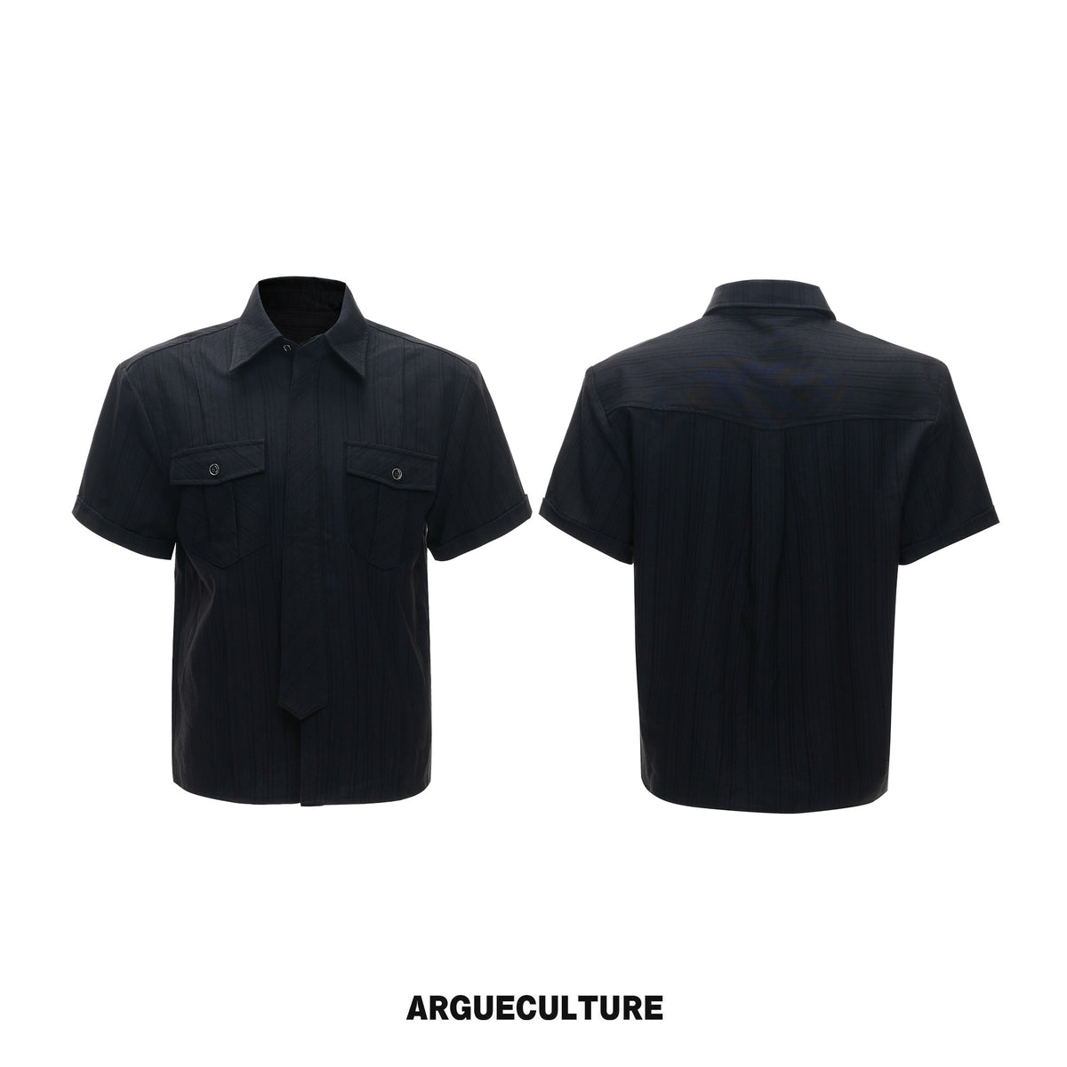 Textured Tie Shirt & Wide-Leg Pants - variant image 6