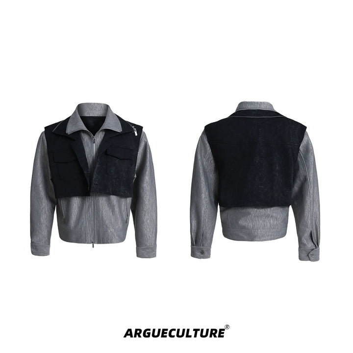 Deconstructed Vest Jacket with Removable Overlay and Vintage Buttons - ArgueCulture