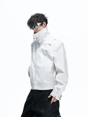 Croc-Embossed Faux Leather Jacket - product image 5