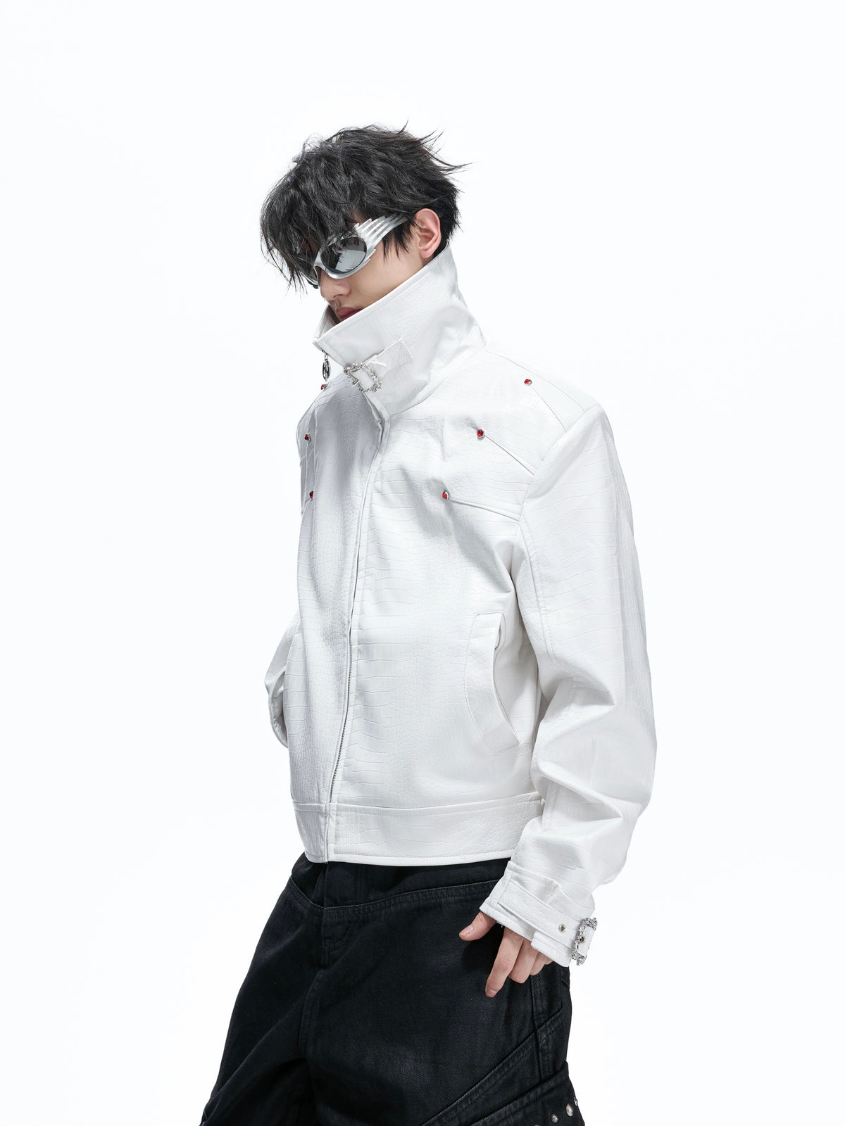 Croc-Embossed Faux Leather Jacket - product image 5