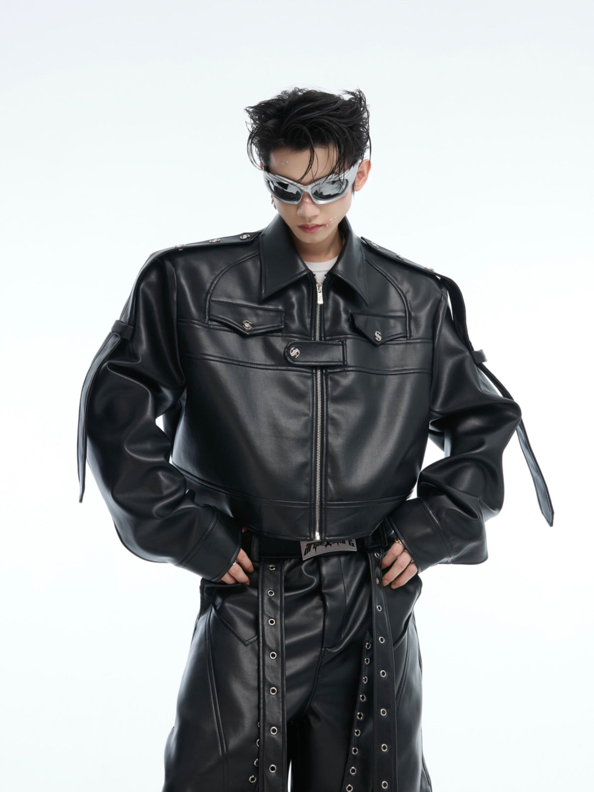 Deconstructed Metal Detail Cropped Jacket - product image 1