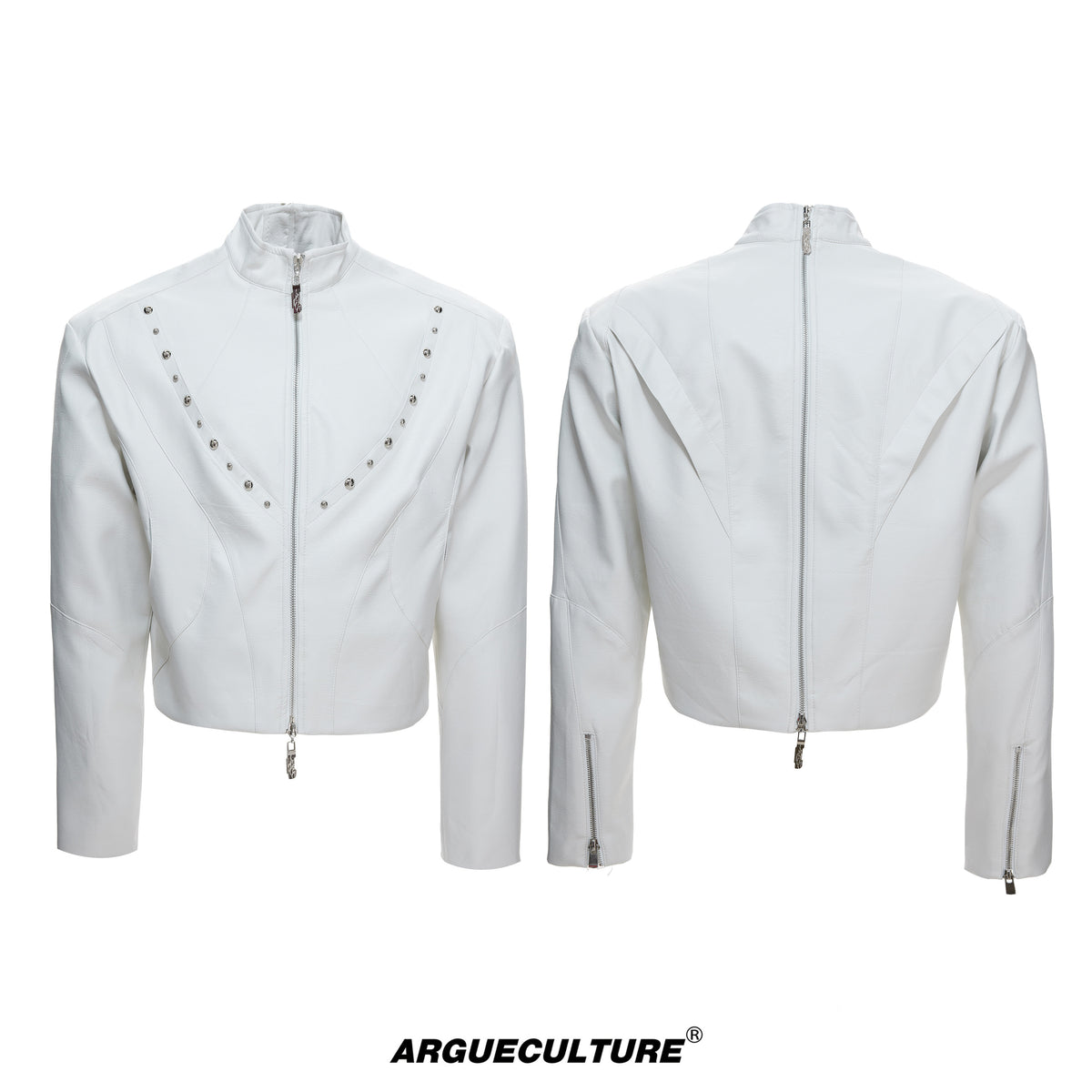 Cropped Matte Faux Leather Rivet Jacket - product image 5