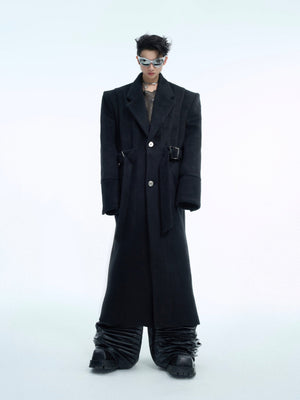 Deconstructed Padded-Shoulder Wool Coat - product image 1