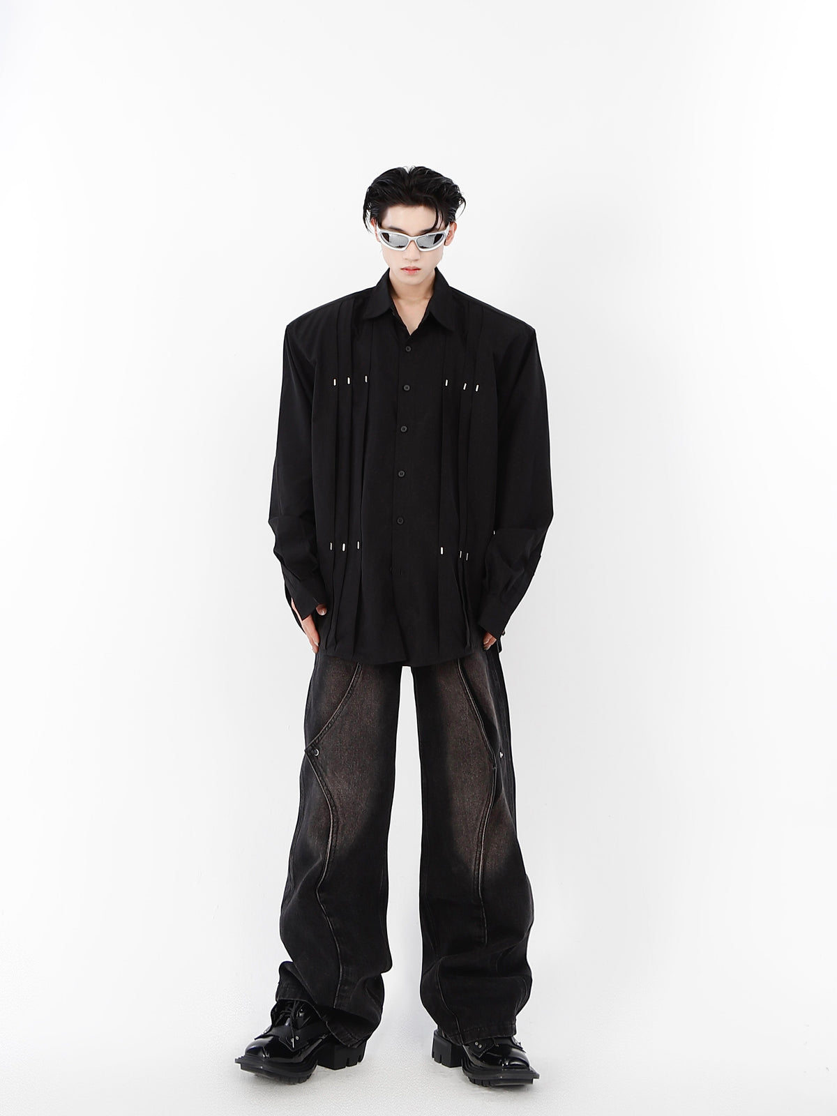 Metal Stud Cropped Shirt - product image 5