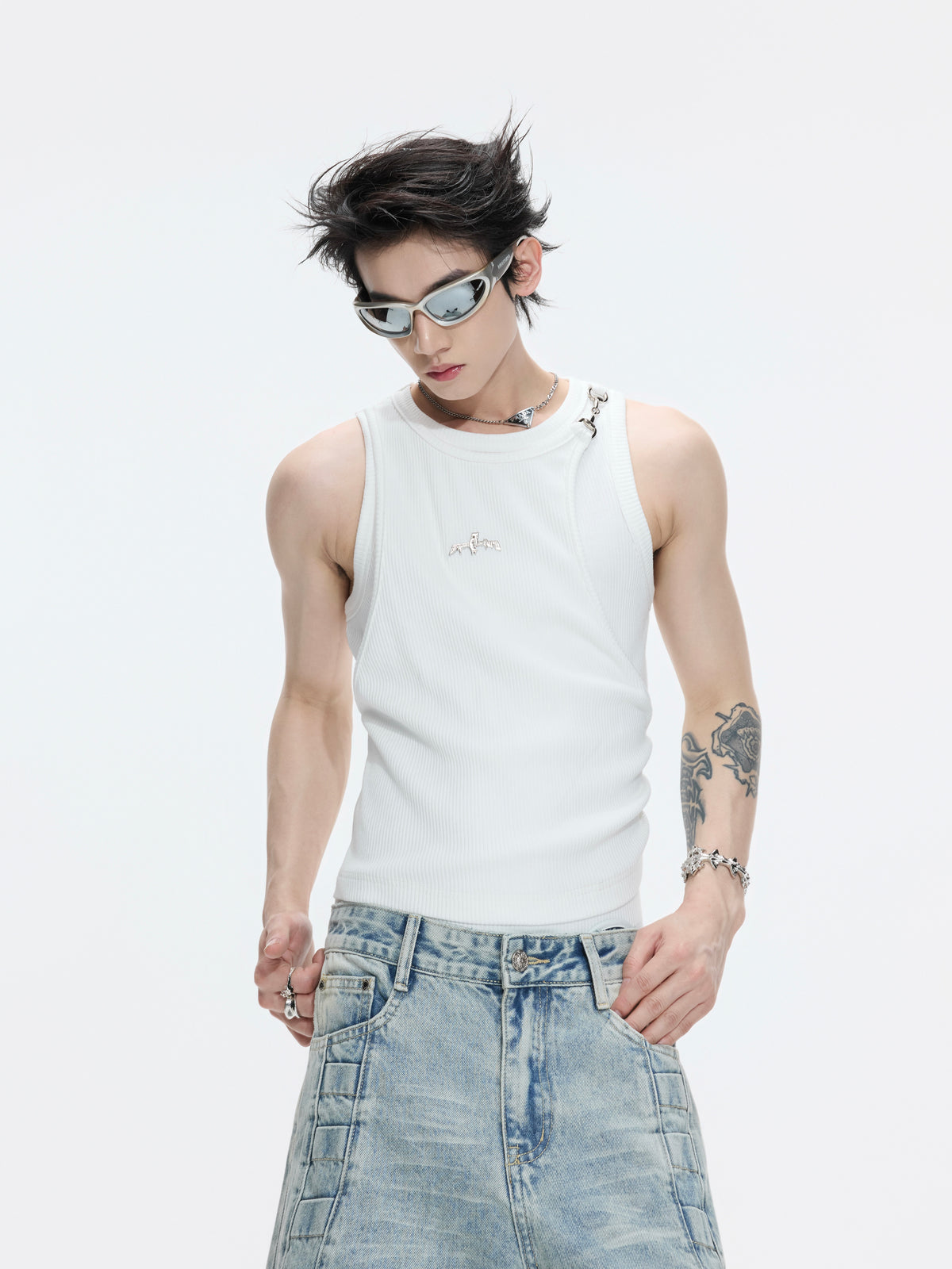 Asymmetric Faux-Layer Ribbed Tank - product image 5