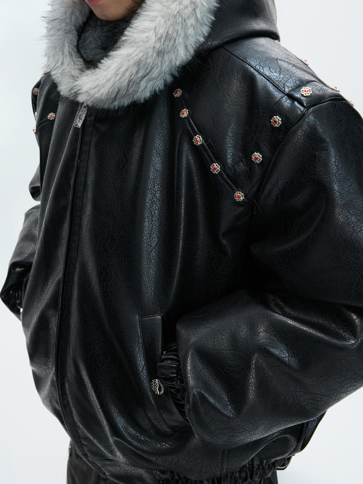 Faux Leather Hooded Jacket - product image 3