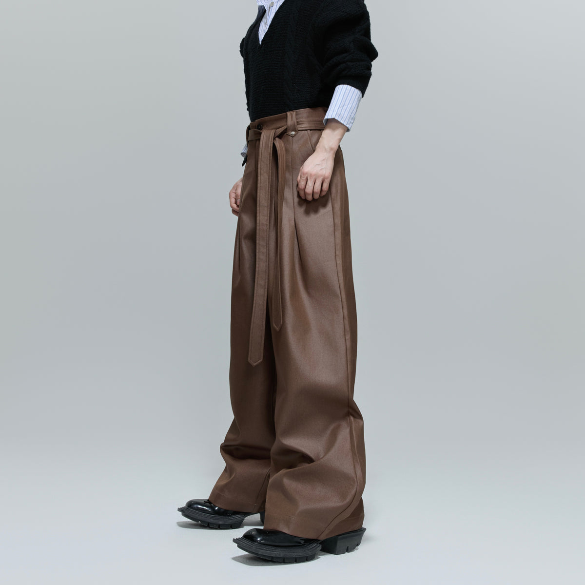 Pleated Straight-Leg Tie-Waist Trousers - product image 5