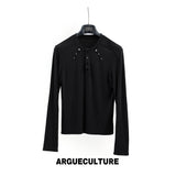 Studded Fitted Henley Long-Sleeve Top - product image 5
