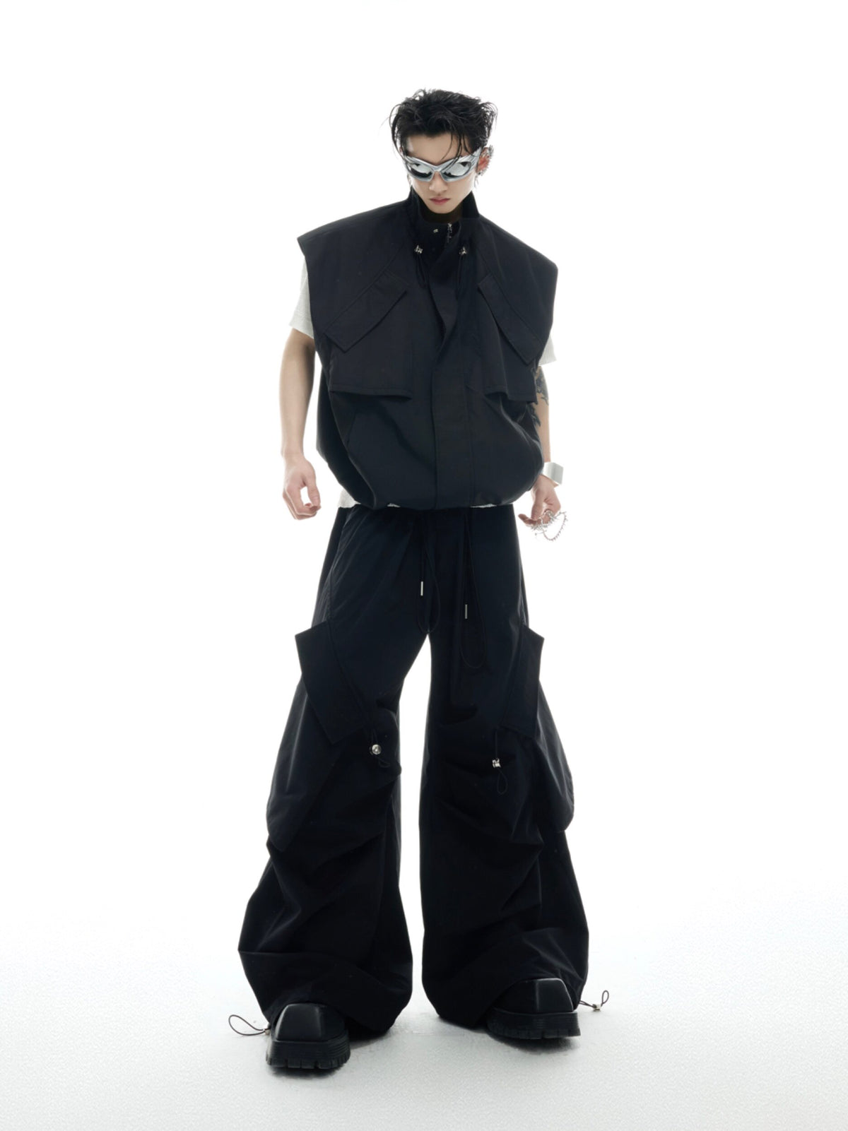 Irregular Drawstring Vest Set - product image 1