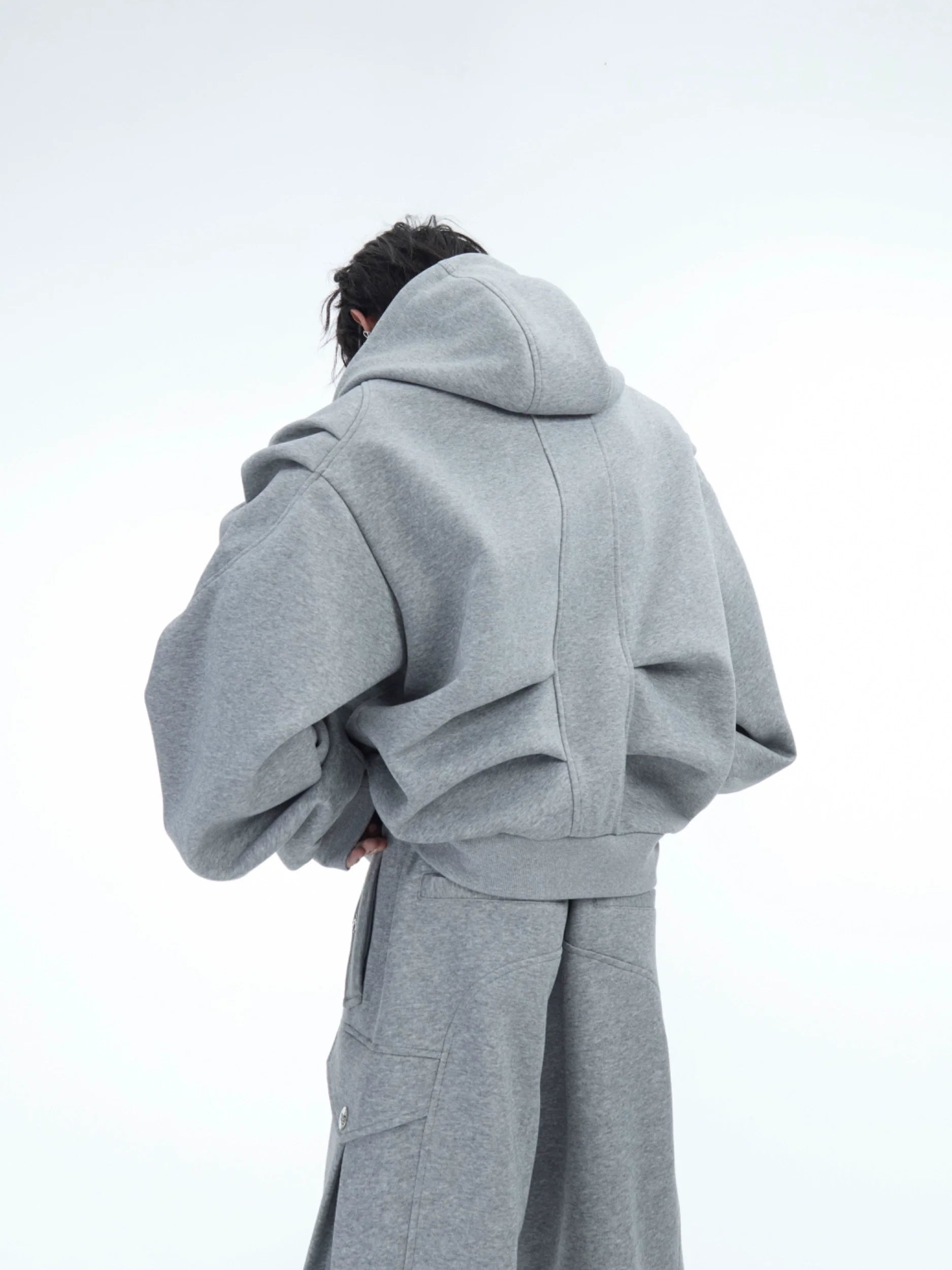 Men¡¯s Oversized Pleated Hoodie Jacket | Stylish Warm Zip-Up Outerwear - ArgueCulture