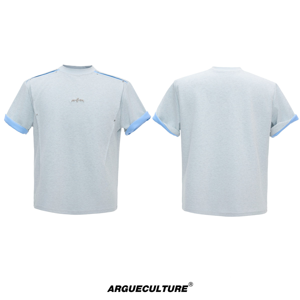 Contrast-Panel Unisex Crew Neck Tee - product image 5
