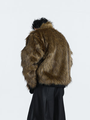 Retro Fur-Collar Cotton-Wool Cardigan - product image 4
