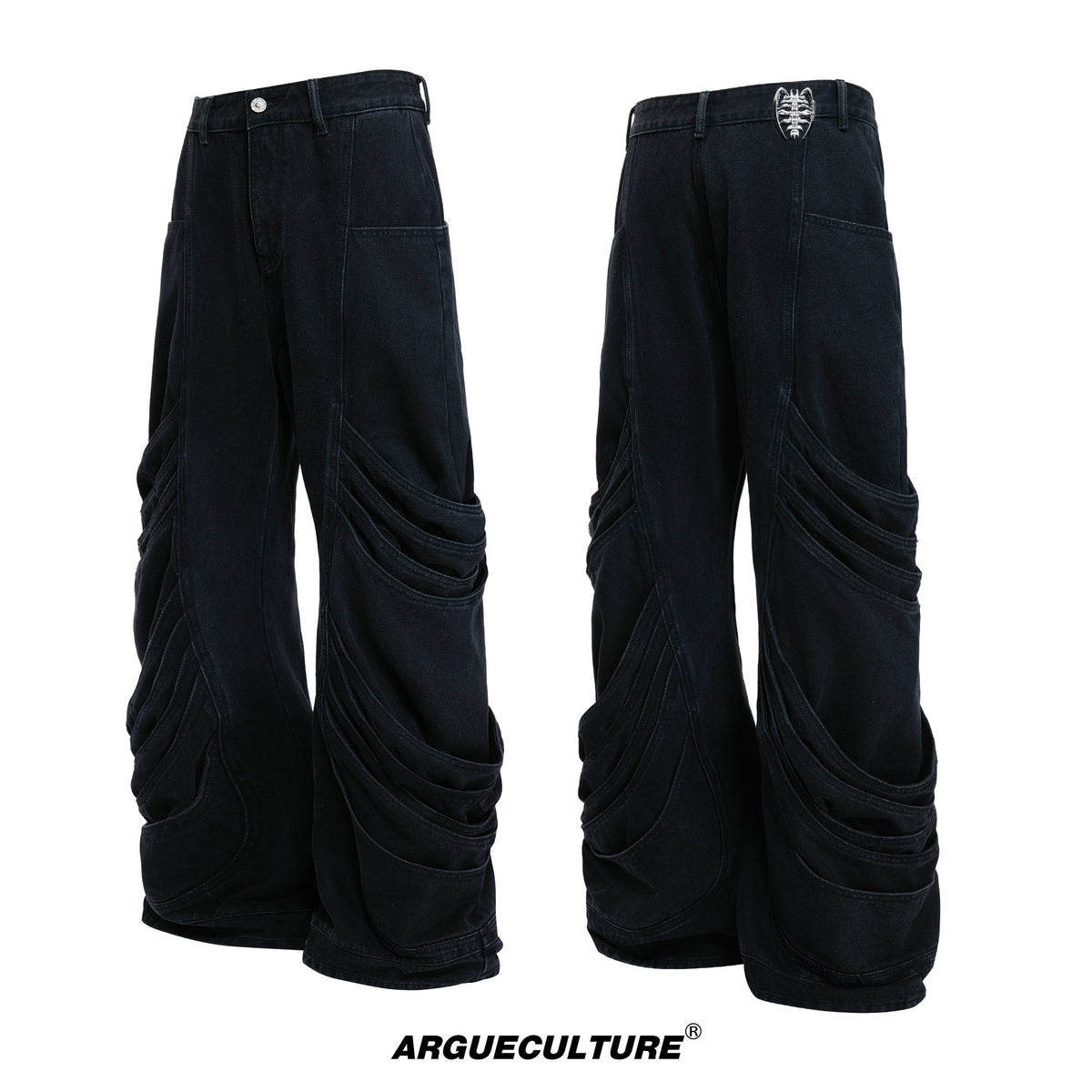 Deconstructed Washed Straight-Leg Jeans - product image 5