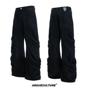 Deconstructed Washed Straight-Leg Jeans - product image 5
