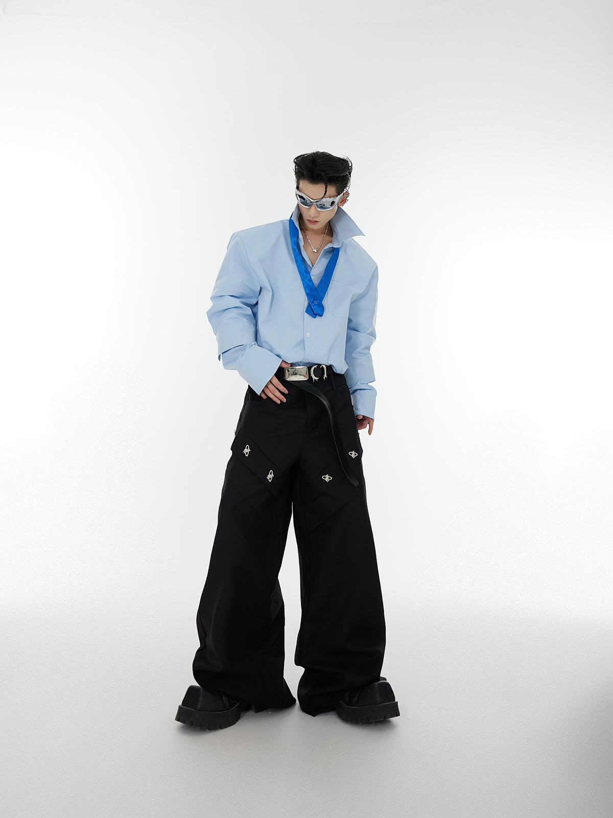 Relaxed Double-Cuff Tie Shirt - product image 3