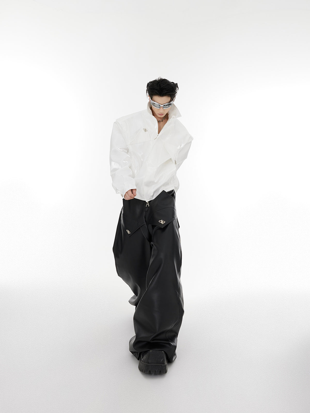 Asymmetrical Liquid-Look Short Jacket - product image 5