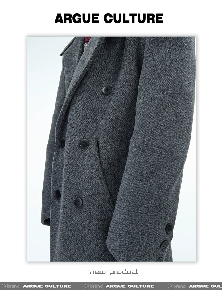 Double-Breasted Wool Coat with Belt Design & Elegant Tailoring - ArgueCulture