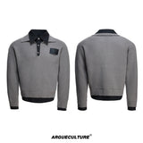 Faux-Layered Contrast Collar Knit Sweater - product image 5