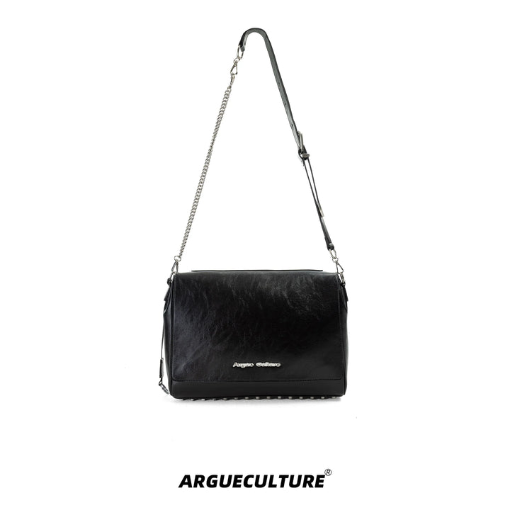 PU Leather Dual-Strap Tote Bag with Metal Logo - ArgueCulture