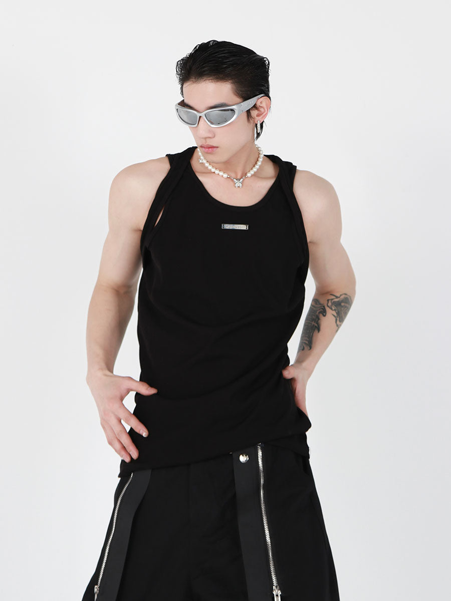 Black Double-Strap Sleeveless Top - product image 1