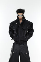 Asymmetrical Liquid-Look Short Jacket - product image 5