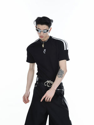 Three-Stripe Textured Fitted Tee - product image 1