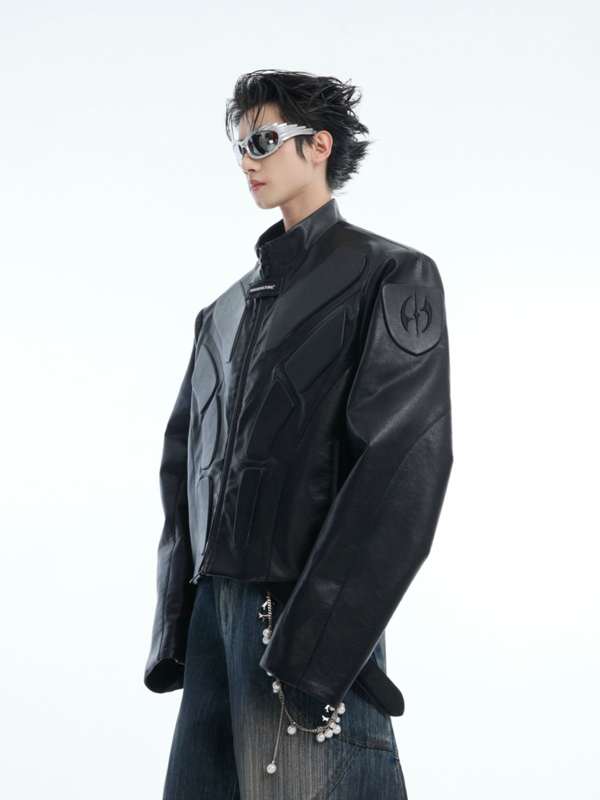 3D Relief Deconstructed PU Jacket - product image 1