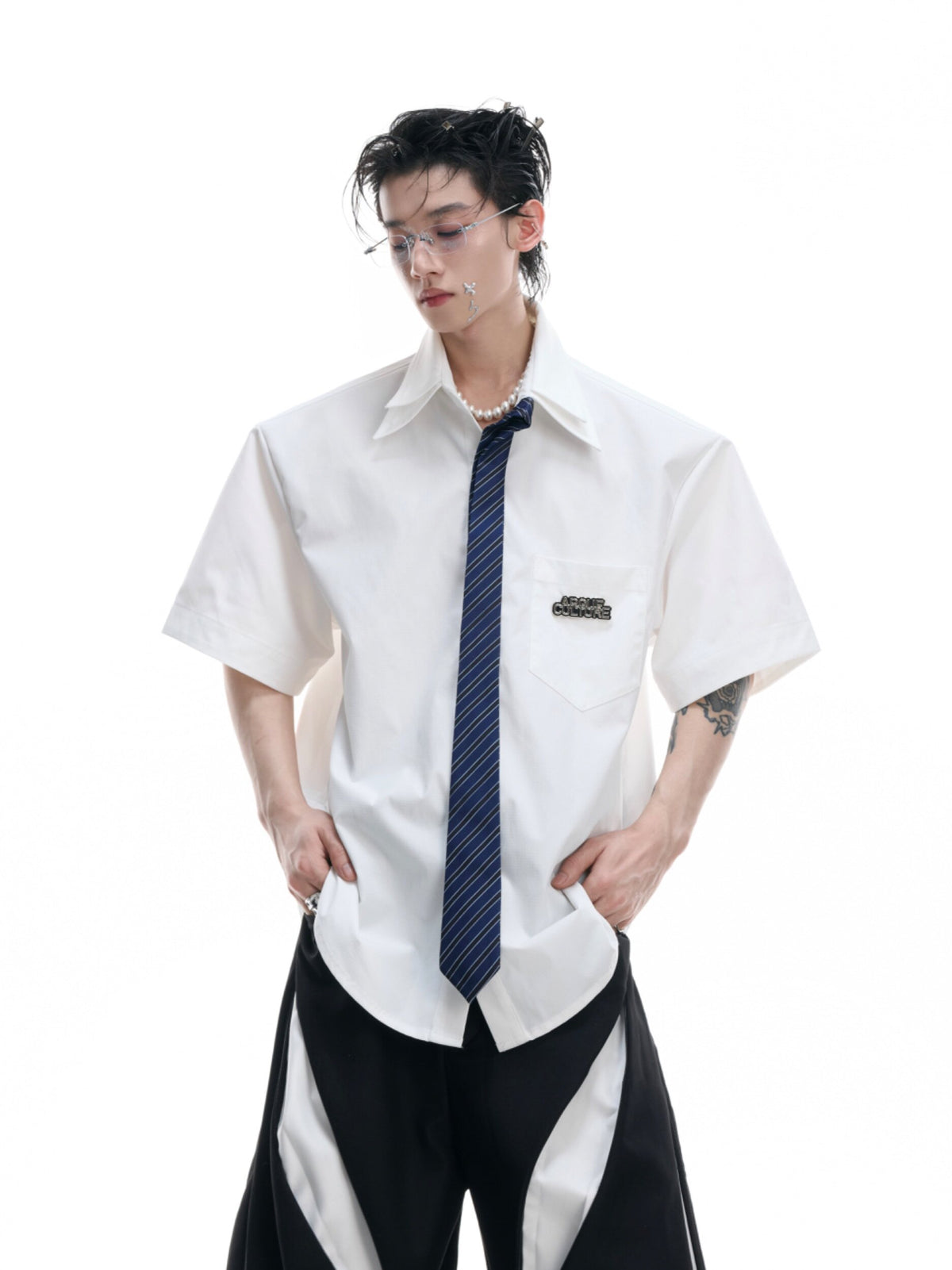 Relaxed Double-Collar Tie Shirt - product image 2