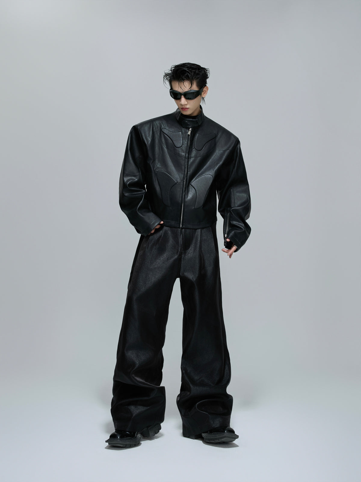 Sculpted Faux Leather Moto Jacket - product image 5