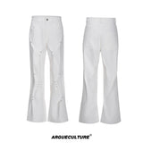 Pleated Rivet Straight-Leg Cotton Pants - product image 5