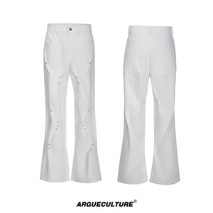 Pleated Rivet Straight-Leg Cotton Pants - product image 5