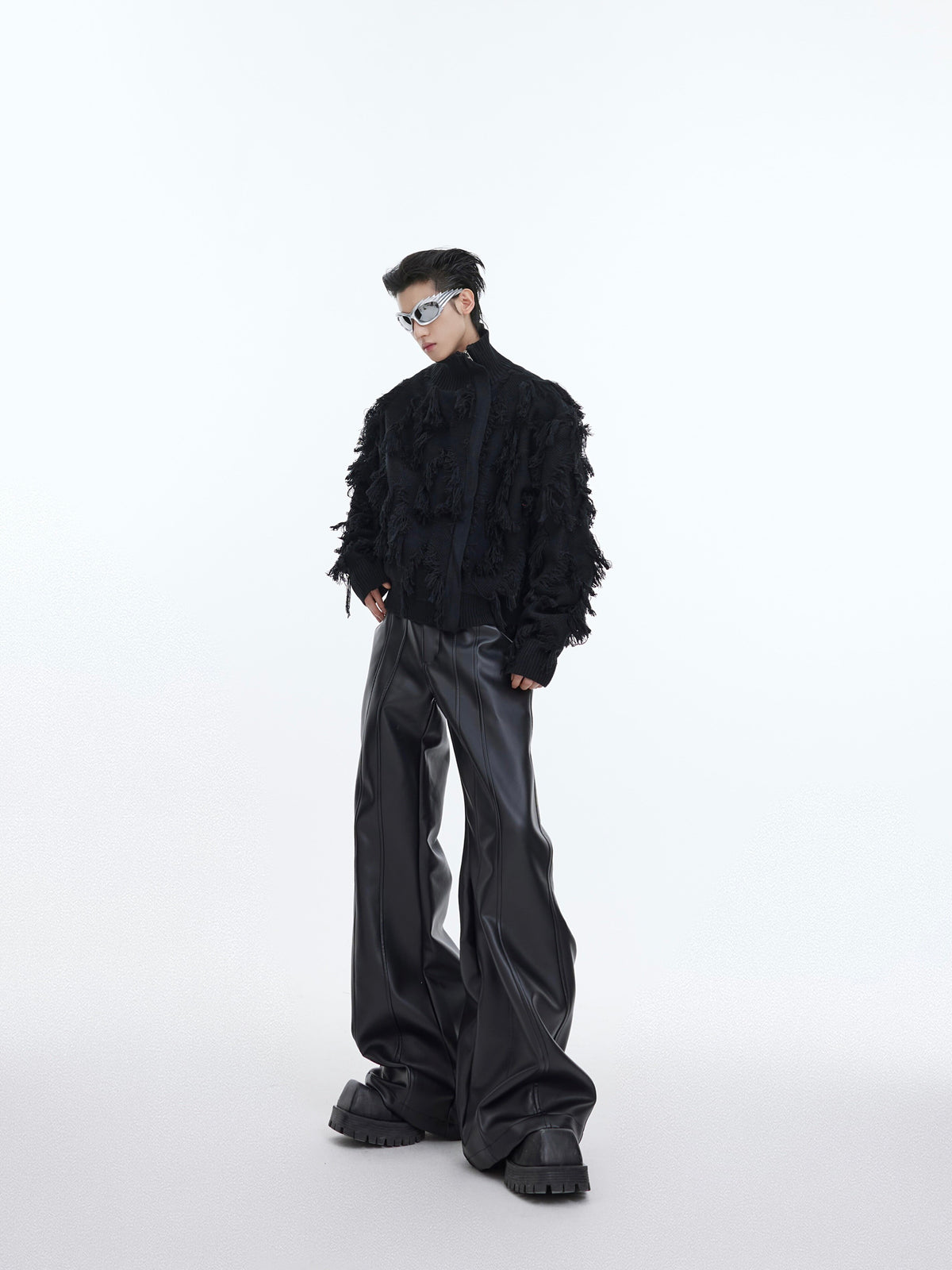 Fringe Jacquard Zip Sweater - product image 5