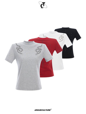 Spine Embroidered Fitted T-Shirt - product image 5