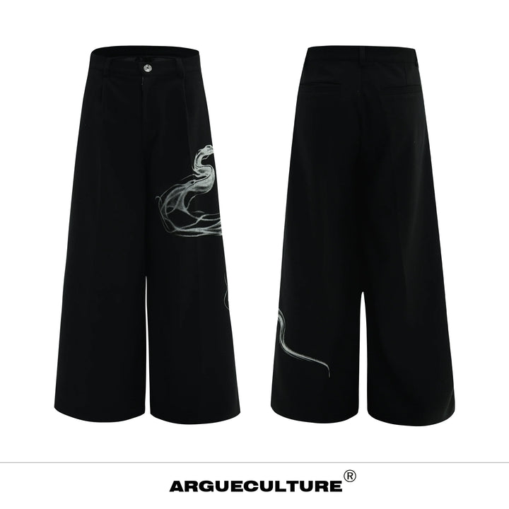 Snake Print Straight-Leg Pants with Logo for Men - ArgueCulture