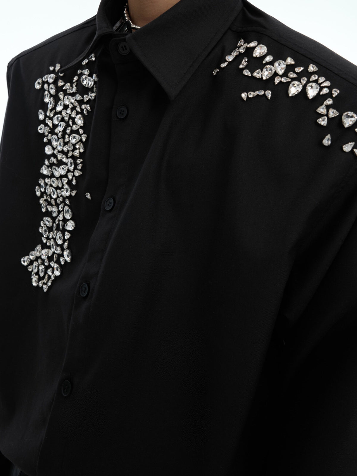 Crystal Shoulder-Pad Cotton Shirt - product image 3