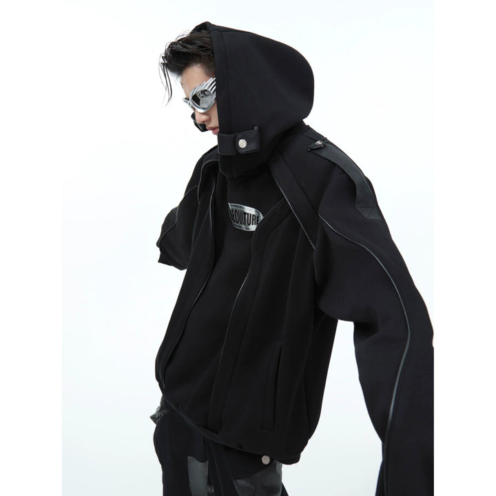 Futuristic Oversized Hoodie with Metallic Logo and Modern Cut - ArgueCulture