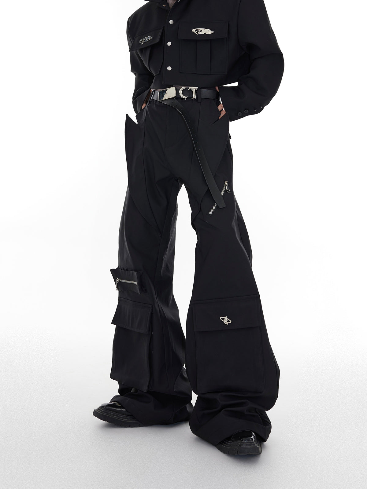 Black High-Waisted Utility Trousers - product image 5