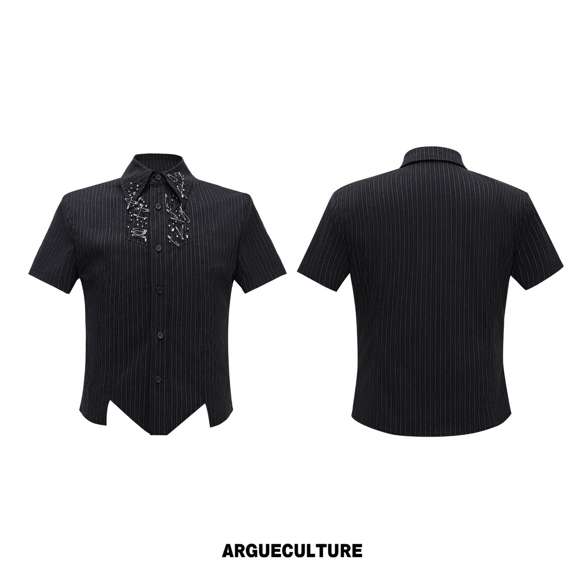 Asymmetric Shoulder-Pad Stripe Shirt - product image 5