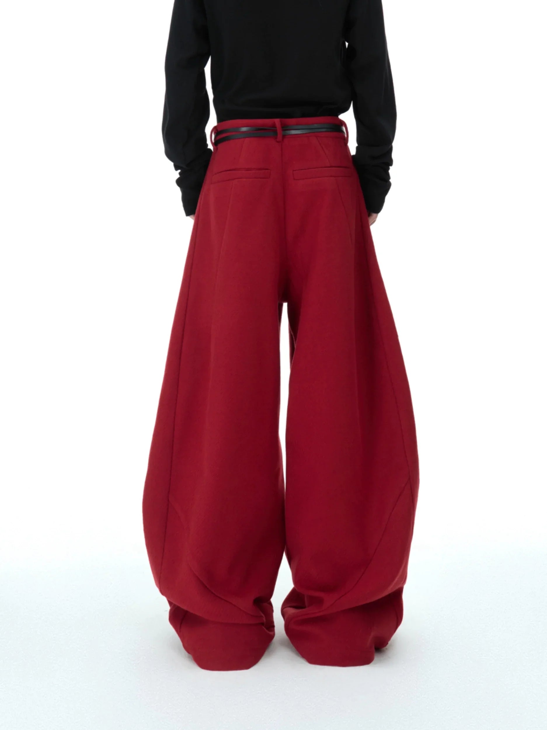 Textured Wide-Leg Pants with Relaxed Fit and Modern Design - ArgueCulture