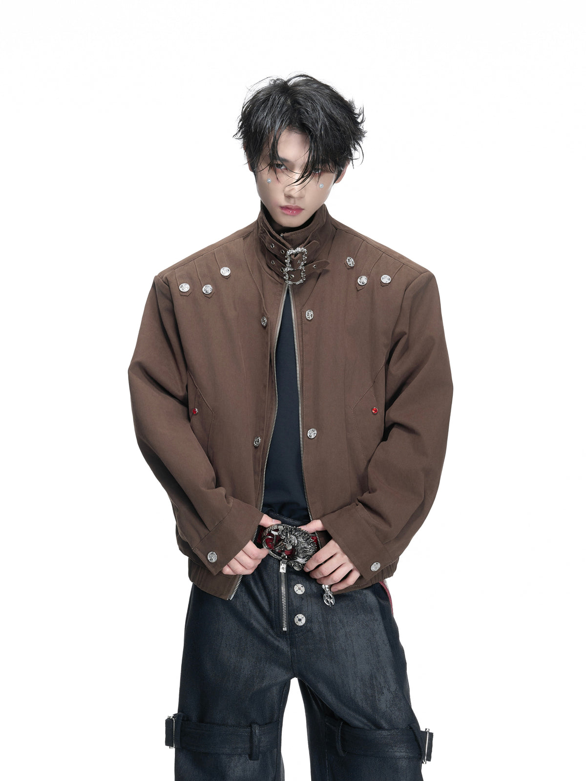 Washed Cropped Court-Button Jacket - product image 1