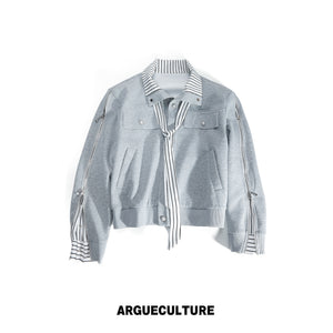 Striped Ribbon Zip Sweatshirt & Flared Pants - product image 5